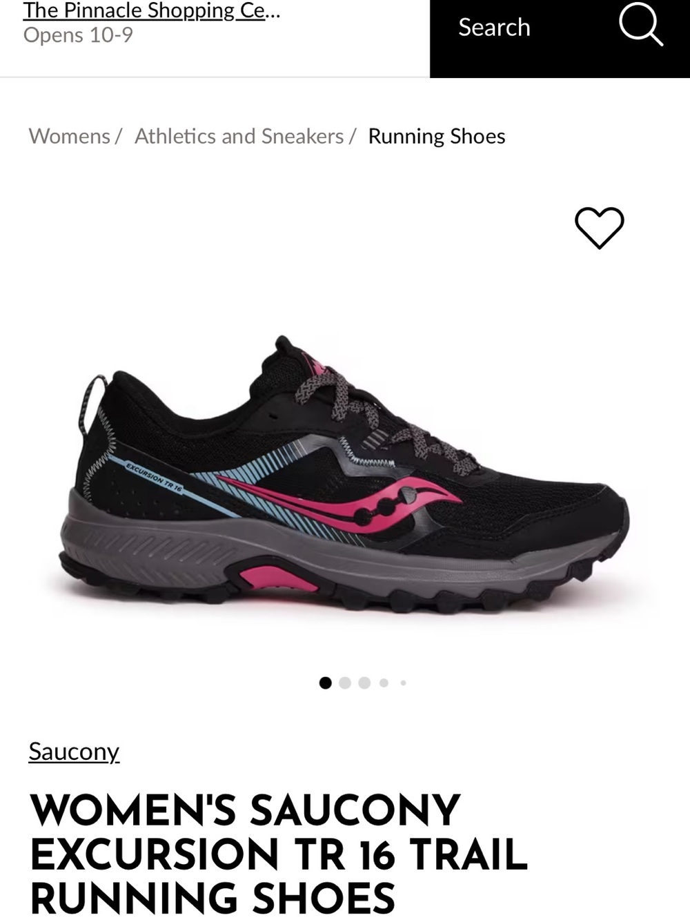 Saucony Women's Trail Running Shoes in Black and Pink